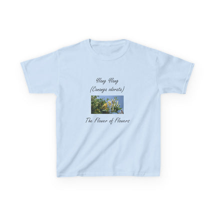 Ylang Ylang Kids Cotton Tee – “Flower of Flowers” Graphic Shirt