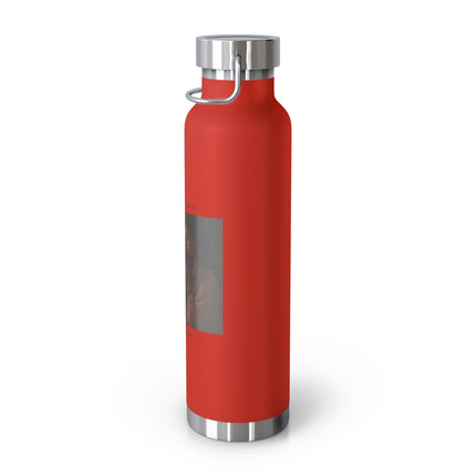22oz Copper Vacuum Bottle — "Cacao doesn’t wake me up, it brings me home" Warm Rustic Coffee Thermos