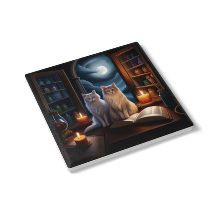 Enchanting Cat-Themed Ceramic Coaster Set for Cozy Homes