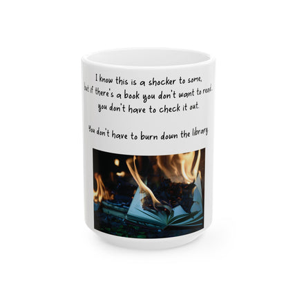 Freedom to Read Mug – 15oz Ceramic | Bold Literary Quote