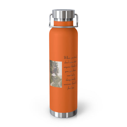 22oz Insulated Bottle with Inspirational Quote – Copper Vacuum Flask