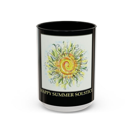 Summer Solstice Mug – 15oz Accent Ceramic Cup with Sunshine Art