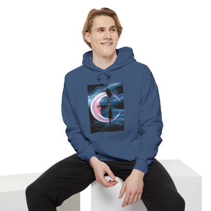 Crescent Moon Black Cats Hoodie — Rose Offering Cat Moon Graphic