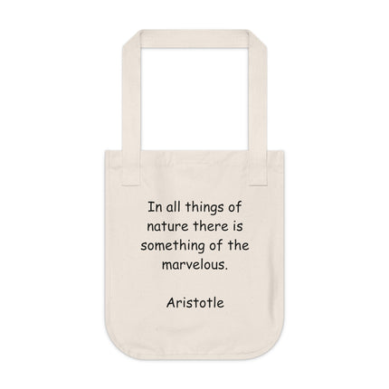 Aristotle Quote Tote – Organic Canvas Bag on Nature & Wonder