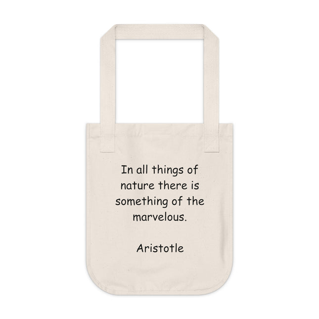Aristotle Quote Tote – Organic Canvas Bag on Nature & Wonder