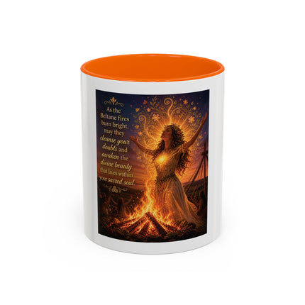 Mug — Pagan Bonfire Coffee Mug with Inspirational Beltane Quote