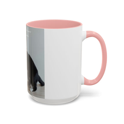 Cat Lovers Accent Mug – 15oz Ceramic Cup with Sleepover Quote