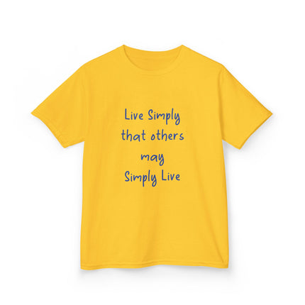 Live Simply Kids Tee – Inspirational Heavy Cotton Shirt for Youth