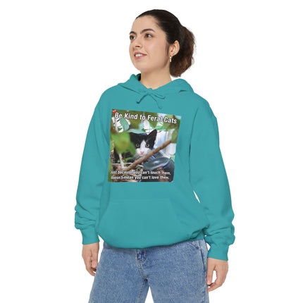 Hoodie — "Be Kind to Feral Cats" Rescue Cat Graphic Hoodie
