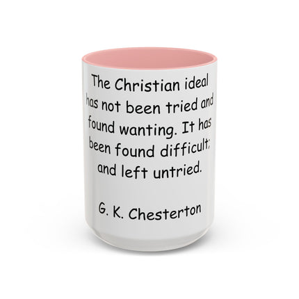 Chesterton Quote Mug - Inspirational Ceramic, 15oz