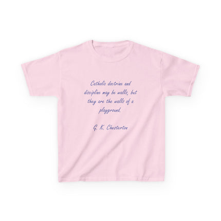 Kids Faith Tee – “Walls of a Playground” – Heavy Cotton Quote Shirt