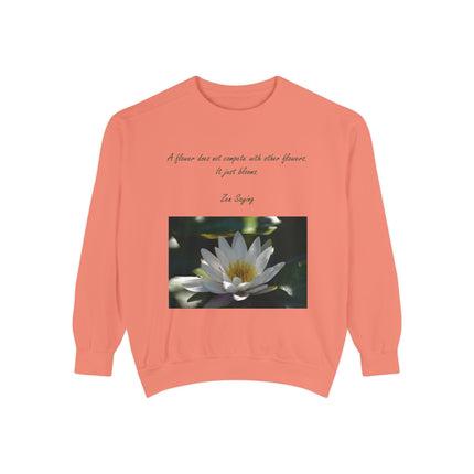 Zen Floral Sweatshirt – Inspirational Quote on Cozy Unisex Sweatshirt