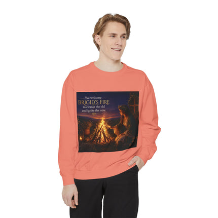 Brigid's Fire Sweatshirt — Celtic Pagan Imbolc Winter Ritual Crewneck