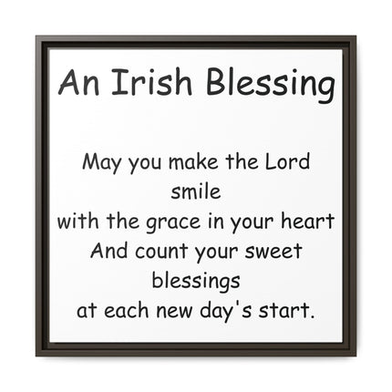 Canvas Wall Art — “An Irish Blessing” Framed Matte Print