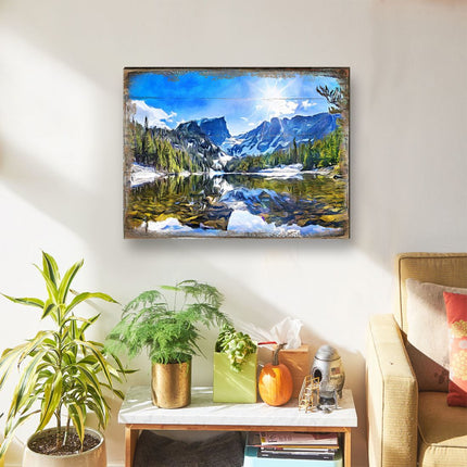 Forest Mountains Art Wooden Wall Art by Nature Wonders - Nature Wildlife Decor  - 95237B-2