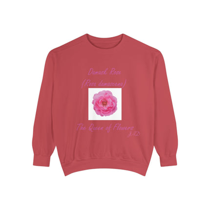 Unisex Floral Sweatshirt - Damask Rose Design - The Queen of Flowers