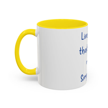 Live Simply Accent Mug – 11oz Ceramic Cup for Mindful Mornings