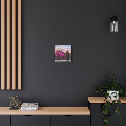 Inspirational Yoga Wall Art Canvas – “Knock on the door to my soul…” Quote
