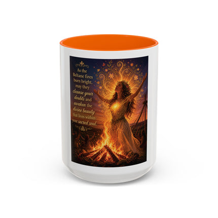 Mug — Pagan Bonfire Coffee Mug with Inspirational Beltane Quote