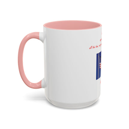 American Flag Accent Coffee Mug — Patriotic Quote by Mark Twain, 11/15oz