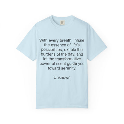 Breath & Serenity Quote T-Shirt — "With every breath..." Inspirational Tee