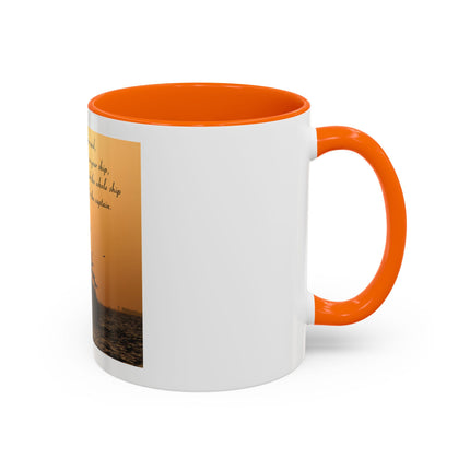 Shipwreck Sunset Coffee Mug — "Be Careful Who You Let On Your Ship" Inspirational Accent Mug