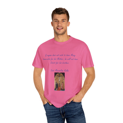 Saint Kolbe Marian Tee – Unisex Garment-Dyed Shirt on Faith & Family