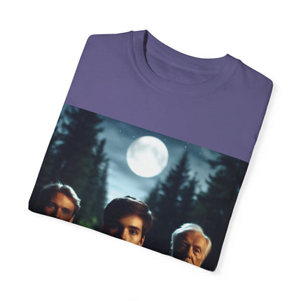 Retro Moonlit Night T-Shirt - Unisex Garment-Dyed Tee for Nature Lovers