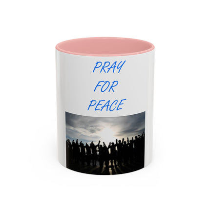 Pray for Peace Accent Coffee Mug – Inspirational – 11oz