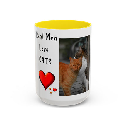 Real Men Love Cats Accent Mug – 15oz Ceramic Gift