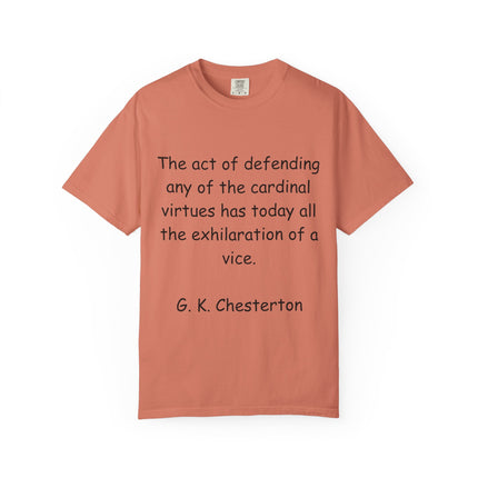 Unisex Statement Tee – “Defending Virtue” Chesterton Quote
