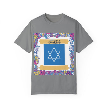 Happy Hanukkah Tee – Unisex Garment-Dyed Shirt for the Festival of Lights