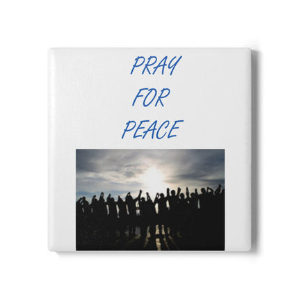 Pray for Peace Ceramic Coaster - Inspirational Home Decor