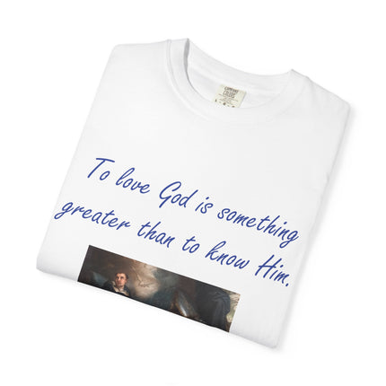Inspirational Saint Thomas Aquinas T-Shirt – Unisex Garment-Dyed Tee for Faith and Philosophy Lovers