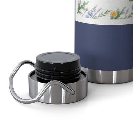 22oz Insulated Bottle — Oscar Wilde Floral Quote "A flower blossoms for its own joy"