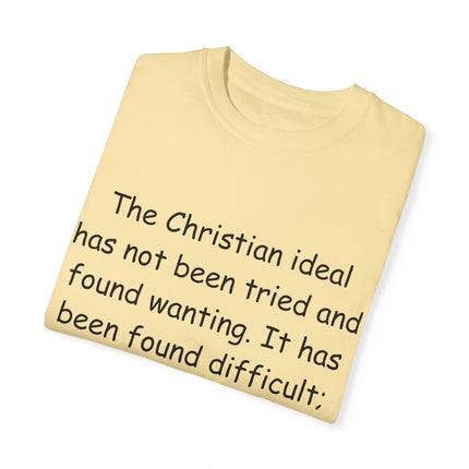 Inspirational Quote T-Shirt - Chesterton on the Christian Ideal