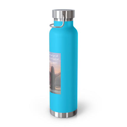 Inspirational Copper Vacuum Insulated Water Bottle - 22oz with Motivational Quote