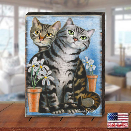 Kitty Cats Treat Wooden Wall Art by Laura Seeley - Pets Dog and Cats Decor - 8512115B-1