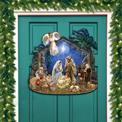 Nativity with Angel Holiday Door Decor by D. Gelsinger - Nativity Holiday Decor - 8652760H-1
