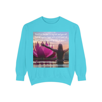 Inspirational Yoga Sweatshirt - 'Knock on the Door to My Soul'