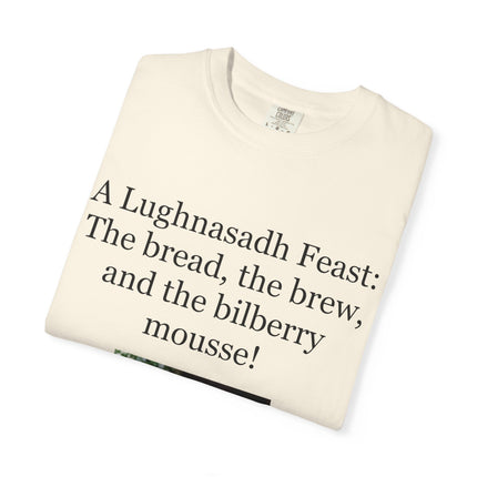 Lughnasadh Feast T-Shirt – “The bread, the brew, and the bilberry mousse!”