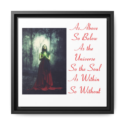 Framed Matte Canvas Art — "As Above So Below" Gothic Mystic Wall Print