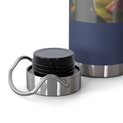 22oz Insulated Bottle — Enchanted Forest Cat & Girl Illustration