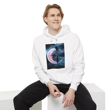Crescent Moon Black Cats Hoodie — Rose Offering Cat Moon Graphic
