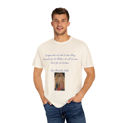 Saint Kolbe Marian Tee – Unisex Garment-Dyed Shirt on Faith & Family