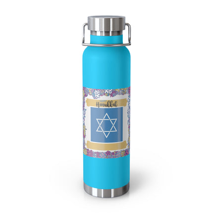 Hanukkah Insulated Bottle – 22oz Copper Flask for Festive Hydration