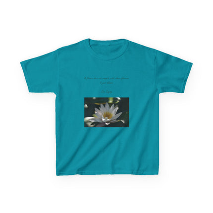 Inspirational Kids Tee – “A Flower Just Blooms” Nature Graphic Shirt