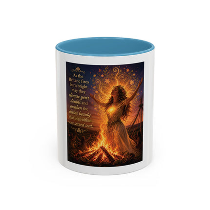 Mug — Pagan Bonfire Coffee Mug with Inspirational Beltane Quote