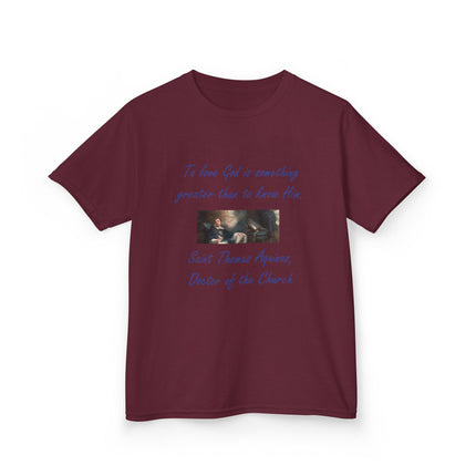 Kids Faith Tee – Saint Thomas Aquinas Quote – Heavy Cotton