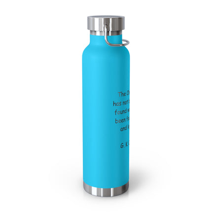 Chesterton Quote Bottle - 22oz Copper Vacuum Insulated